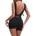 thumbnail image 3 of INSPIRE CHIC Women's Workout Jumpsuits Backless Tummy Control Jumpsuits V Back Yoga Romper L Black, 3 of 5