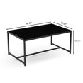 thumbnail image 5 of Hassch 39.4" Black Coffee Table w/ Tempered Glass Top & Metal Frame, Sleek Rectangle Center Table for Living Room, Home, Office, 5 of 6