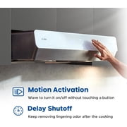 FOTILE Pixie Air UQG Stainless Steel Under Cabinet Range Hood, 850 CFMs Kitchen Over Stove Exhaust Vent with LED Lights Dual AC Motors, Motion Control and Touchscreen