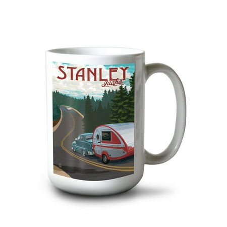 

15 fl oz Ceramic Mug Stanley Idaho Retro Camper on Road Dishwasher & Microwave Safe