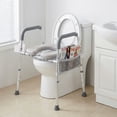 thumbnail image 2 of Gymax Raised Toilet Seat w/Handles Padded Arms Adjustable Height & Width Storage Bag, 2 of 10