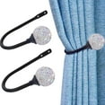 thumbnail image 5 of 2 Pack Curtain Drapery Holdbacks, U Shaped Decorative Wall Curtain Rod Hooks with Rhinestone Crystal Ball, Window Treatment Tiebacks for Fixing Curtain & Hanging Clothes, 5 of 8