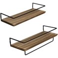 thumbnail image 1 of ETZ Floating Shelves Wall Mounted Shelf with Rails & Towel Rack Set of 2, 1 of 6