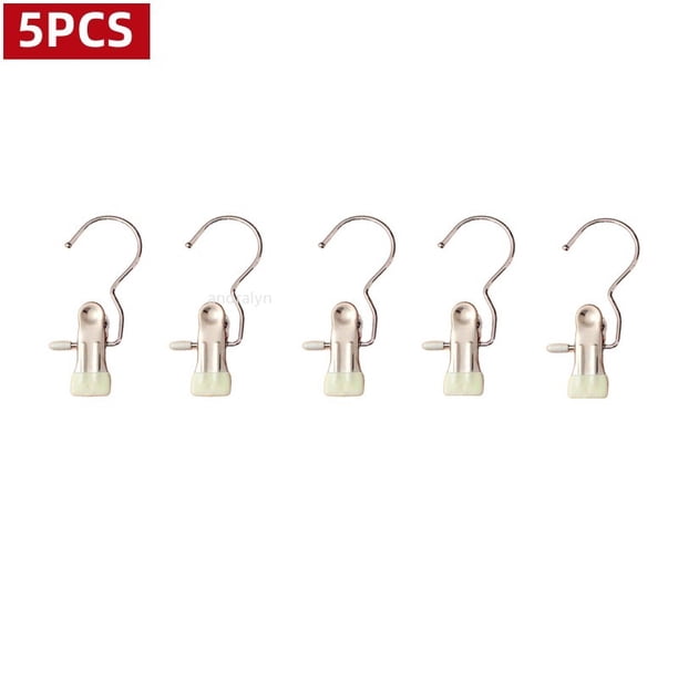 20 Piezas Pinzas Para Ropa De Acero Inoxidable Con Ganchos Giratorios 360° - Antideslizantes Para Toallas, Pantalones Y Botas