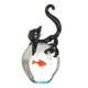 thumbnail image 1 of Adorno de estatuilla de gato y pez de cristal Artesanía de estatuas de animales Sunnimix Estatua de cristal de animales, 1 of 8