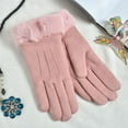 thumbnail image 5 of Womens Winter Suede Gloves With Touch Screen Texting Finger Wool Lined Windproof Warm Fashion Dress Gloves, 5 of 8