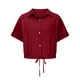thumbnail image 4 of Camisa de manga corta con solapa y botones para mujer, top de playa con bolsillo, poliéster ligero, versátil para ocasiones informales y al aire libre, 4 of 6