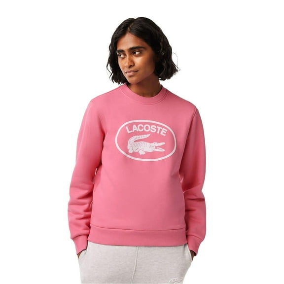 Lacoste Womens Natural Cotton Fleece Loose Sweatshirt