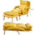 thumbnail image 3 of Clipop Living Room Accent Chair with Ottoman,Adult Linen Armchair 5 Angles Adjustable Back,Yellow, 3 of 11