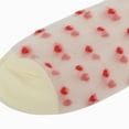 thumbnail image 7 of Women's Sheer Crew Socks with Flocked Heart Pattern and Reinforced Toe and Heel 2-Pack - One Size Fits Most, Red, 7 of 7