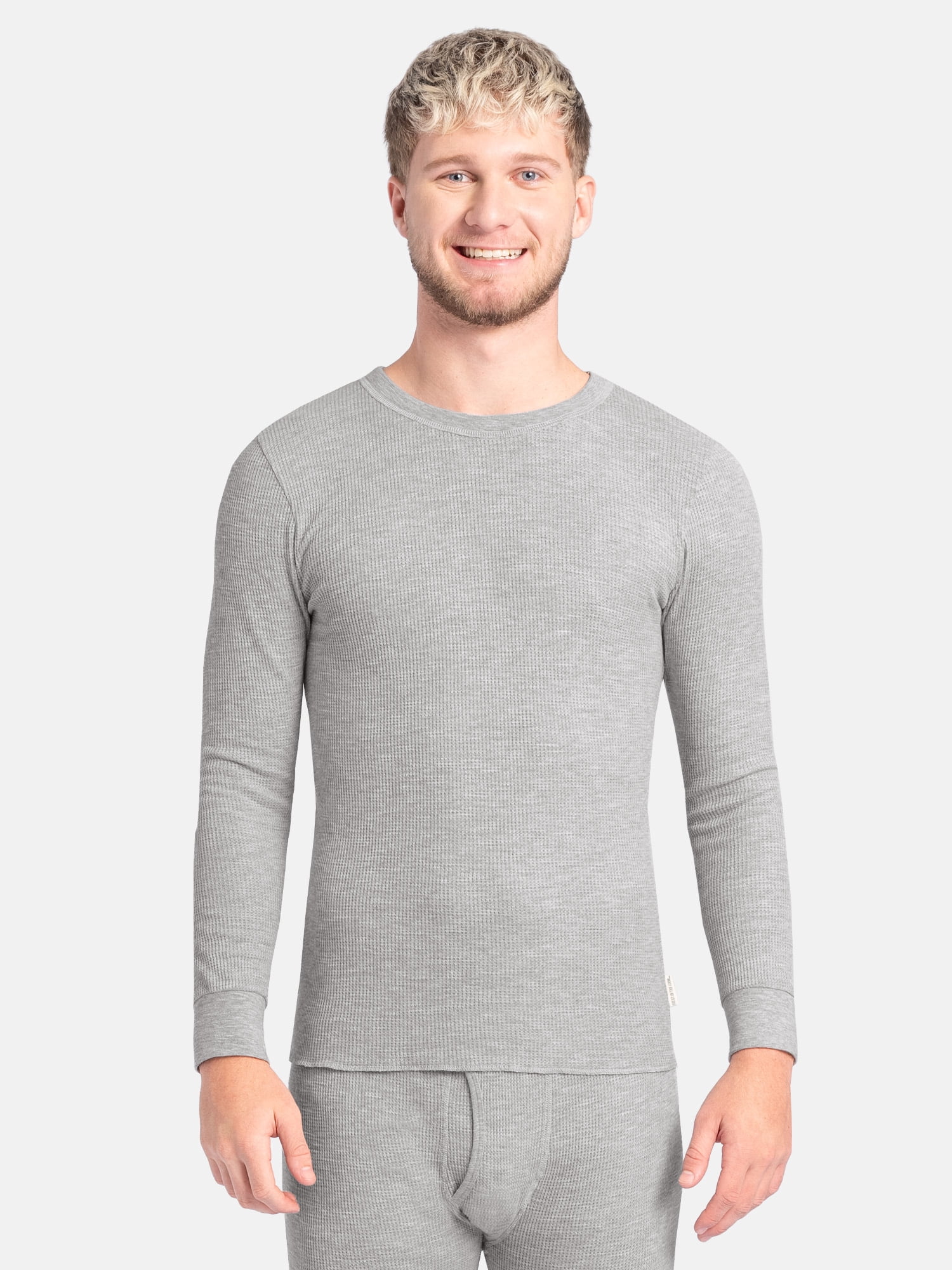 Fruit of the Loom Men's Slub Waffle Thermal Underwear Crew Top, Sizes S-5XL