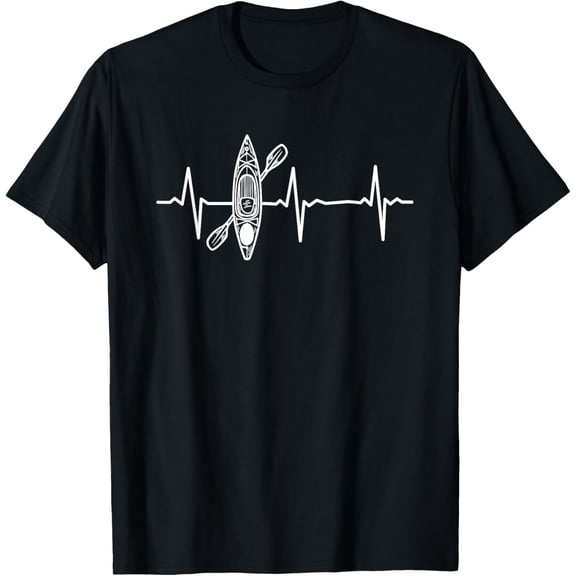 Kayak Heartbeat - Lake Kayak White Water Kayaking Canoeing T-Shirt
