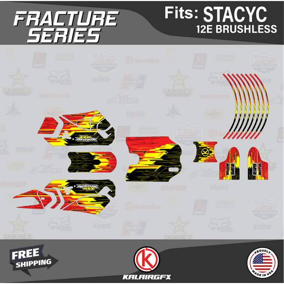 Kalair GFX Graphics Kit for Stacyc 12E BRUSHLESS (All Years) Fracture Series