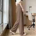 thumbnail image 6 of Bovxnpu Wide Leg Pants for Women Flowy Lounge Beach Work Trousers Summer Ice Silk Wide Leg Thin Elastic High Waist Draped Straight Long Pants, 6 of 6