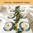 thumbnail image 5 of Vintage Boho Round 13 Inch Placemats Set of 4, Farmhouse Retro Teal Brown Wooden Grain HeatResistant Non Slip Place Mats for Dining Table, Wipeable Braided Kitchen Table Mats for Housewarming, 5 of 9