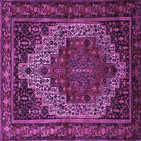 Ahgly Company Indoor Square Persian Purple Traditional Area Rugs, 5' Square