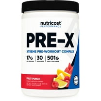 Nutricost Pre-X Xtreme Pre-Workout Complex Powder, Fruit Punch, 30 Servings, Vegetarian, Non-GMO and Gluten Free