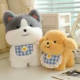 thumbnail image 5 of Juguetes de peluche de perro babero encantador, muñecos de simulación de la suerte, juguetes de animales suaves, regalos de cumpleaños para niños, 20 cm, 30 cm, 40cm1880, 5 of 5