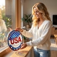 thumbnail image 4 of 250th Anniversary Patriotic Jigsaw Acrylic Suncatcher Puzzle, USA Flag Mosaic Art Window Hanging Ornament, Independence Day DIY SunCatchers Puzzles Window Hanging, Home & Garden Decor, 7.9 in, 4 of 7