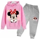 thumbnail image 3 of Conjunto de 2 piezas de sudadera con capucha y pantalones de manga larga con estampado de dibujos animados de Mickey Minnie para primavera y otoño, ropa deportiva informal para niños y niñas, 3 of 5