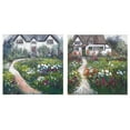 thumbnail image 1 of Toile Peinte À La Main Art Mural Jardin Floral - Ensemble De 2, 1 of 3