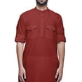 thumbnail image 2 of Atasi Asymmetrical Kurta Casual Button Down Shirt Cotton Casual Kurta Men, 2 of 5