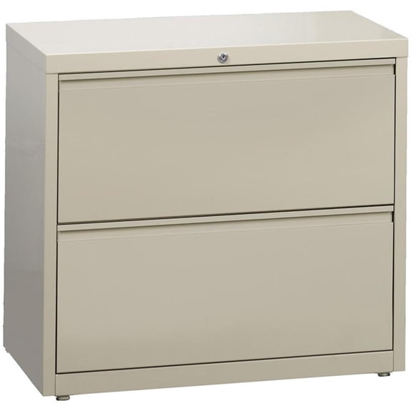 UrbanPro 36" Modern 2-Drawer Metal Lateral Filing Cabinet in Beige