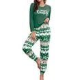 thumbnail image 2 of Womens Christmas Pajamas Set Fashion Casual Loose Cute Xmas Graphic Long Sleeve Xmas Loungewear Lightweight Soft Two Piece Holiday Sleepwear Pant With Pockets, 2 of 3