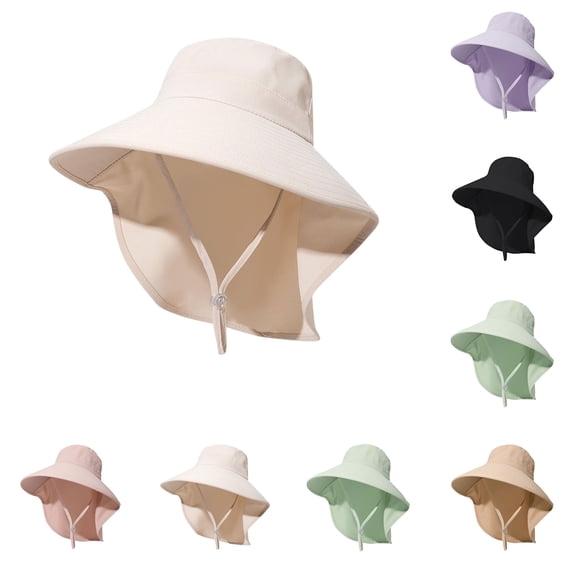 Womens Sun Hat Helii Wide Brim Breathable UPF 50 Sun Bucket Hat with with Neck Flap Lightweight Foldable Outdoor Safari Cap Summer Sales Beige Vacation Beach Travel 2026 New
