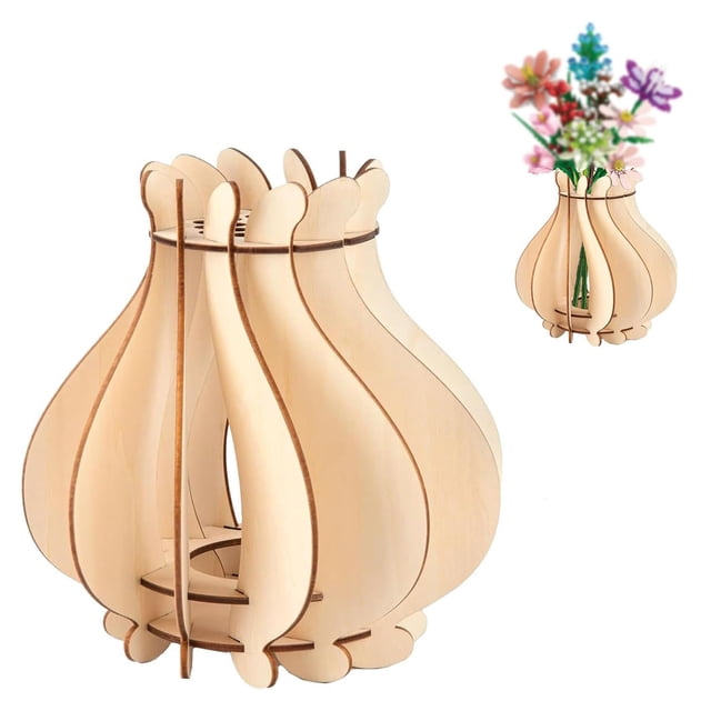 Florero, ramo, soporte de exhibición, rompecabezas de madera para el hogar, soporte para jarrón, decoración de oficina, flores transfronterizas