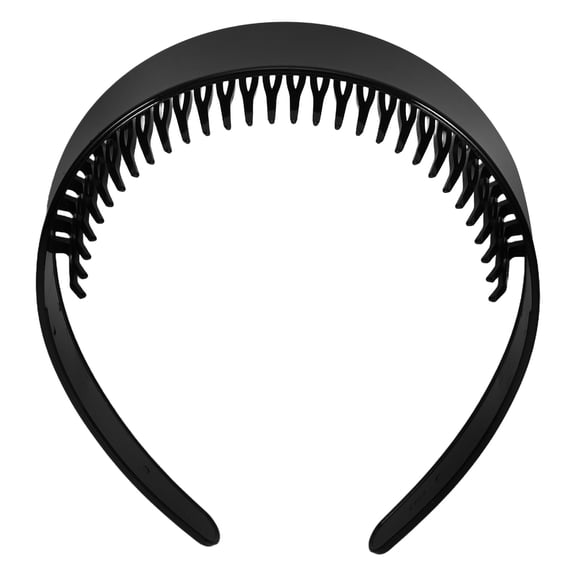 LOLIPPYY Fashion Lady Black Plastic Headband Wide with Teeth for Comfortable and Stylish Hair