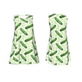 thumbnail image 7 of Honeii Green Cucumber1 Print Women's Sleeveless Dress, Loose Fit Casual Dress for Women, Summer Fashion Dress, 7 of 7