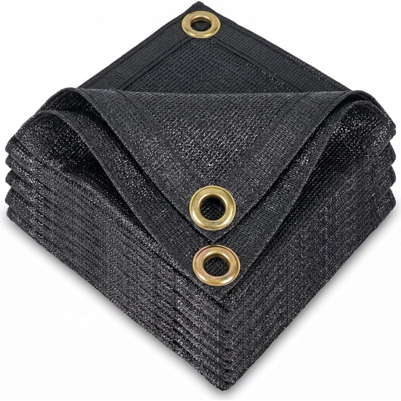 Garden Shade Cloth – 50% Sunblock Mesh Tarp with Grommets, Outdoor Sun Shade & Plant Freeze Protection Cover for Greenhouse, Kennel, Lawn, and Patio (Black)