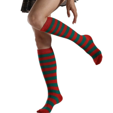 

Dadaria Knee High Socks for Women Stripe Mini Length COSPLAY Cotton Fashion Long Sock Comfortable Socks Wine Women