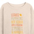 thumbnail image 3 of Instant Message - Fall Bucket List Leaves, Pumpkins, Hot Cider - Women's Lightweight French Terry Long Sleeve Shirt, 3 of 6