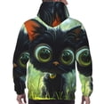 thumbnail image 7 of Goofa Cute Big-Eyed Black Cat for Men's Hooded Sweatshirt - Lightweight Pullover Hoodie with Kangaroo Pocket, Perfect for Everyday Wear-Small, 7 of 7