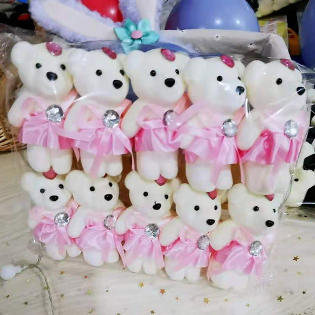 10 Pcs Ours en Peluche Jouet pour la Saint-Valentin Poupée Faite à la Main Décoration pour Maison Cadeaux d'Intérieur pour Femmes