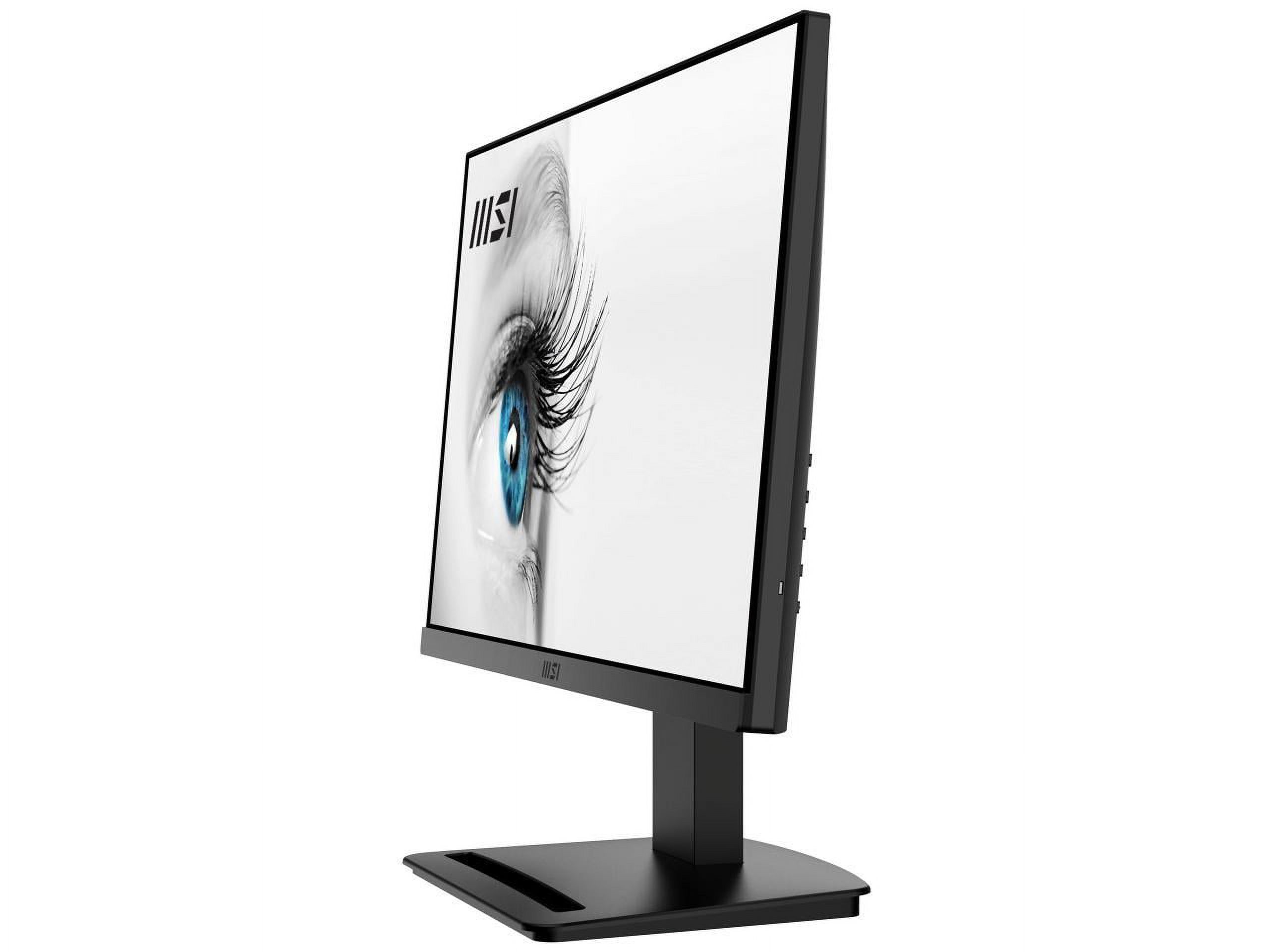 MSI PRO MP223, 22" VA 1920 x 1080 (FHD) Computer Monitor, 100Hz, Adaptive-Synch, HDMI, Video Port, VESA Mountable, Tilt, 1ms, Black