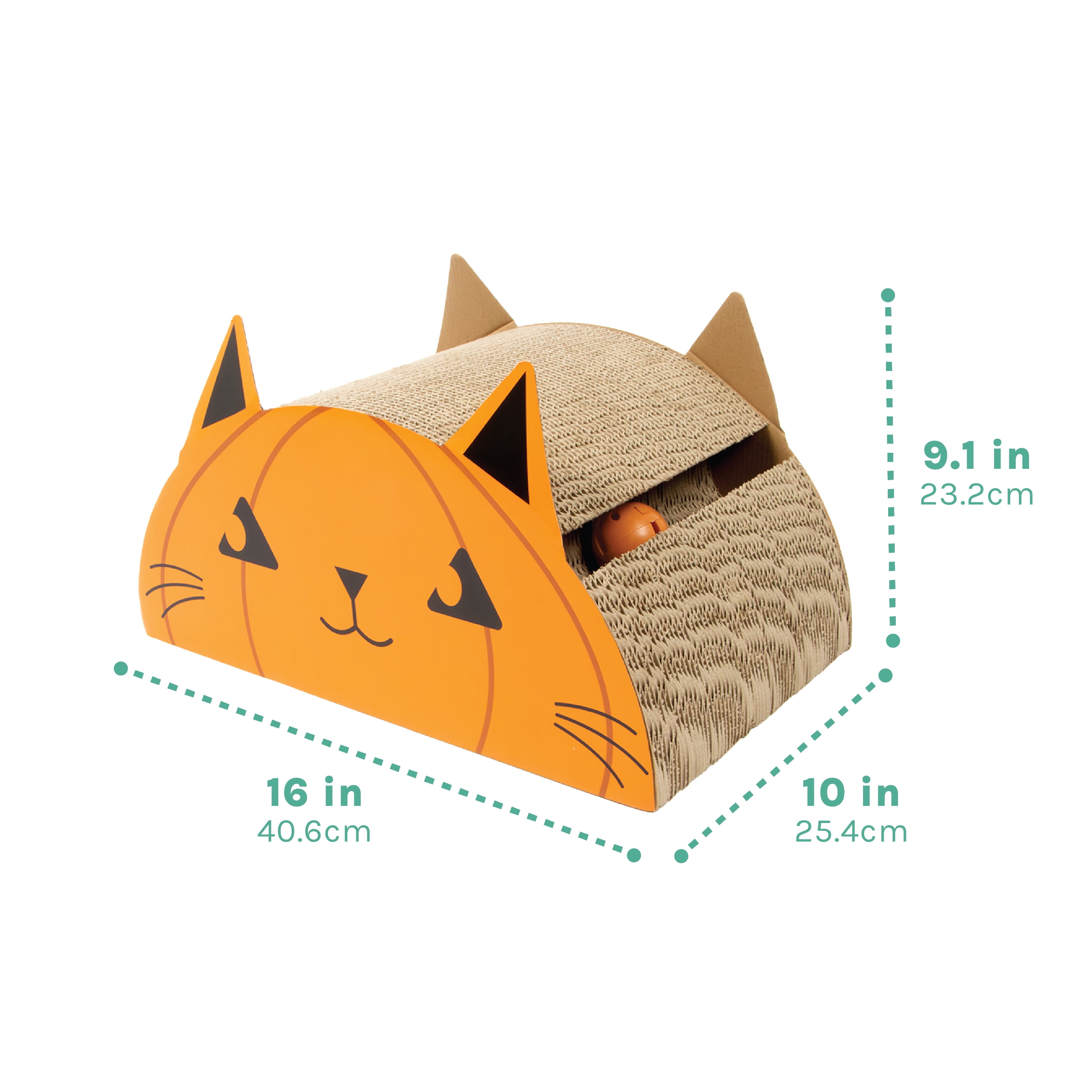 Kitty City Haloween Pumpkin Cat Face Cat Scratching Pad, Orange, One Size