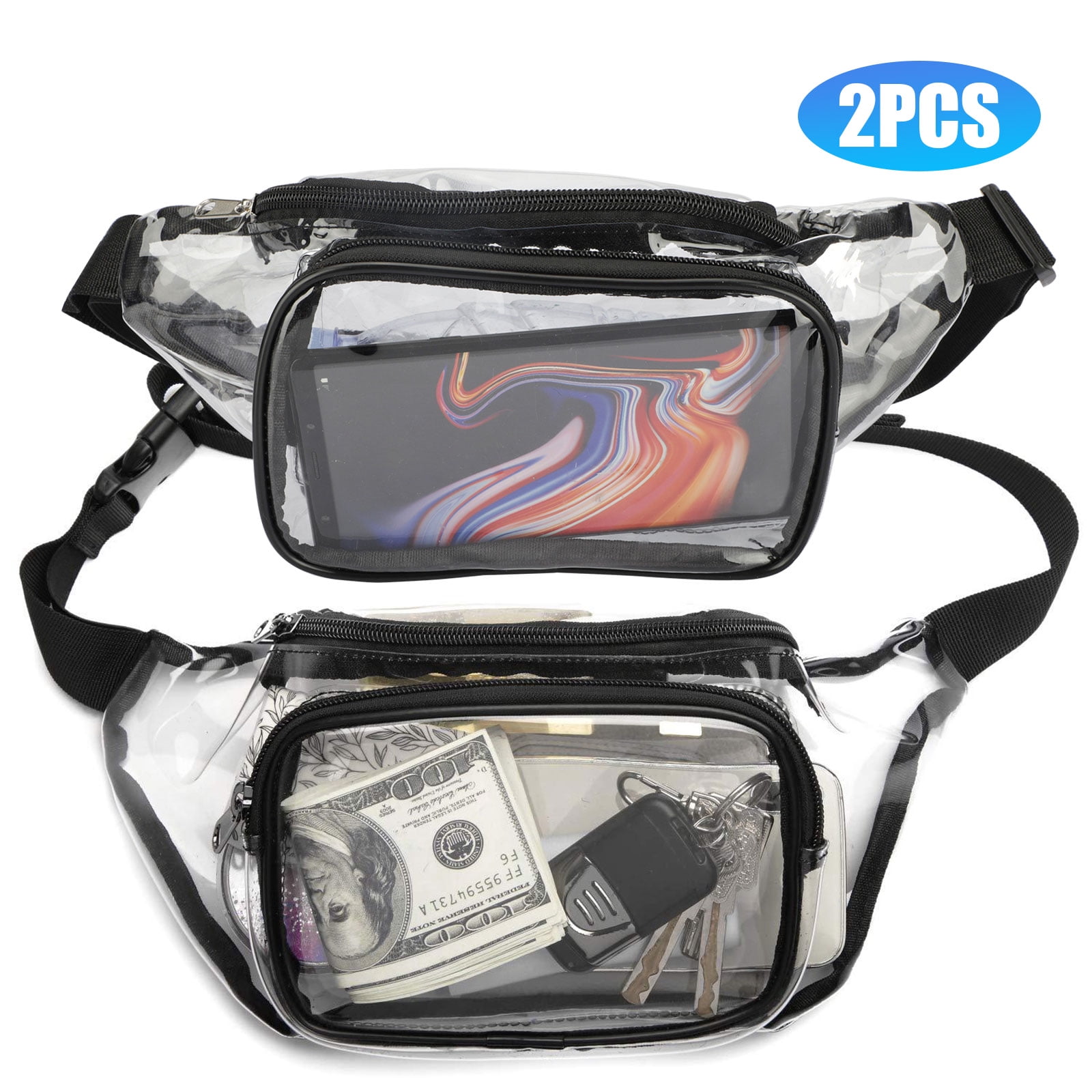 PVC Clear Waterproof Waist Pack Bum Belt Bag Travel Hip Pouch Fanny Phone Bag CA