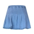 thumbnail image 5 of oqasdz Stylish Women's Short Pleated Solid Color Loose Comfortable Denim Skirts for Women Casual Party Wedding Formal Work Wear, 5 of 5