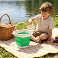 thumbnail image 6 of Collapsible Bucket, Small Cleaning Mop Buckets for Car Washing Tub Plastic Foldable Portable Camping Beach Sand Water Pot Pail Space Saving Green, 6 of 6