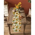 thumbnail image 4 of Sunflower Burlap Cotton Table Runner 13x70 Inches Long, Summer Botanical Vintage Spring Floral Butterfly Farmhouse Table Runners, Outdoor Dining Tablecloths Decor for Baby Shower/Party/Wedding, 4 of 6