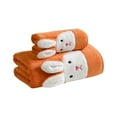 thumbnail image 2 of Easter Bunny Bath Towel Set | Thickened Coral Velvet | Quick Dry & Highly Absorbent | 75X35Cm & 70X140Cm Towels | Orange Polyester | Holiday Gift for Kids & Families, 2 of 6