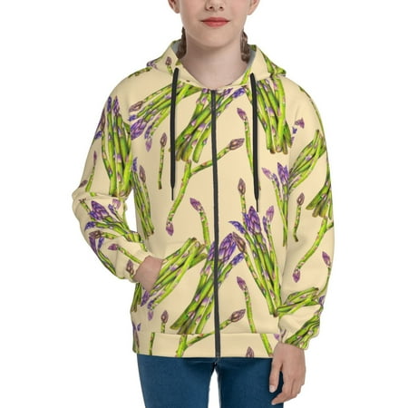 

Hoodies for Women hilarious Asparagus Print Long Sleeve Sweatshirt Drawstring Zip Up Hoodie with Pockets Teen Girl Clothes