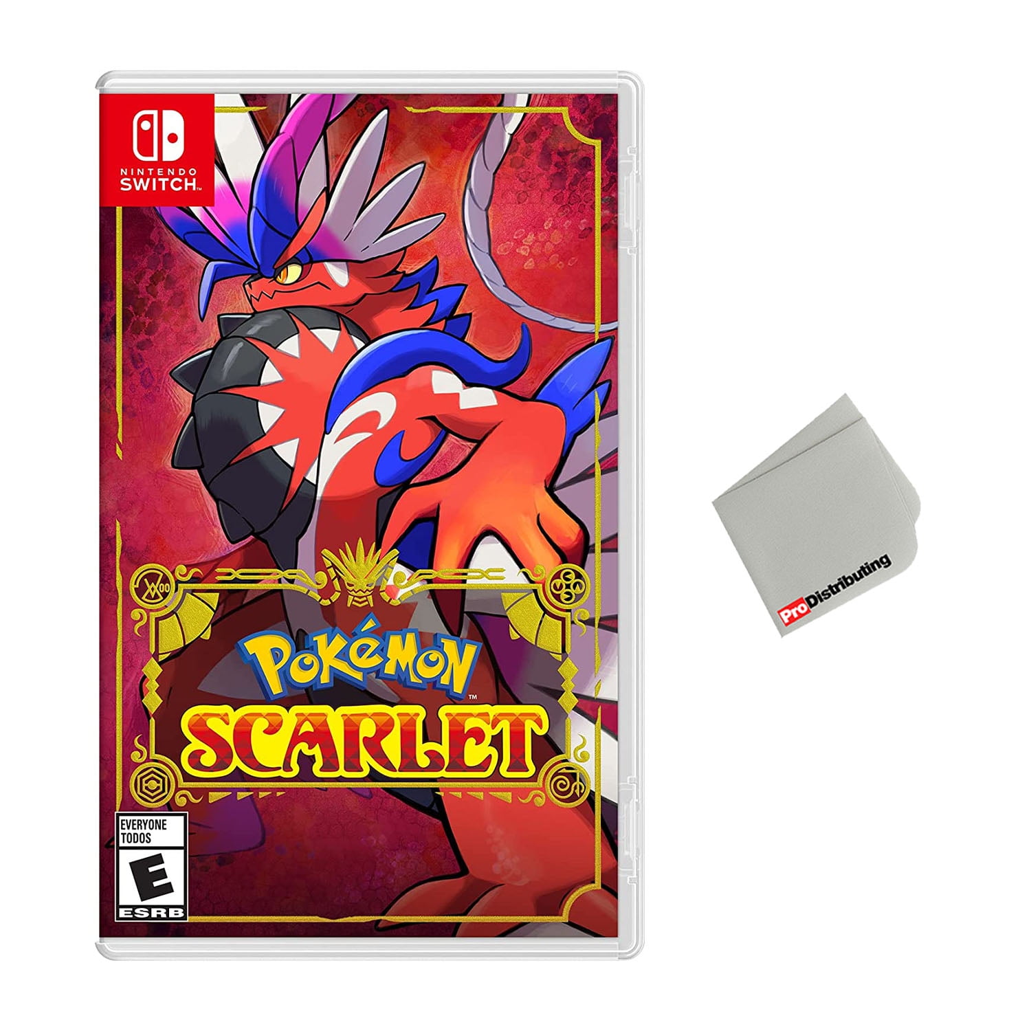 Pokemon Scarlet Nintendo Switch with Microfiber Cleaning Cloth