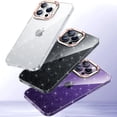 thumbnail image 5 of Compatible with iPhone 15 Pro Max Cute Case Bling Clear Glitter Sparkle Electroplated Lens Frame Soft Bumper Fashion Protection Shockproof Cover for Women Girls Man Silver, 5 of 7