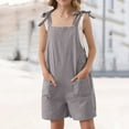 thumbnail image 4 of Girls Casual Short Jumpsuits Sleeveless V Neck Spaghetti Strap Loose Romper Long Pants Straight Wide Leg Pants Outfits with Side Pockets for Little Girl 8-9 Years, 4 of 4