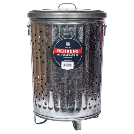 Behrens 20 gal Galvanized Steel Outdoor Refuse / Composter Can with Lid