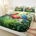 thumbnail image 3 of Manfei Cute Country Daisy Bed Sheets,Western Rustic Cardinals King Sheets,Red Blue Green Sheet Set For Men Women,Luxury Bedroom Decor,4pcs, 3 of 7